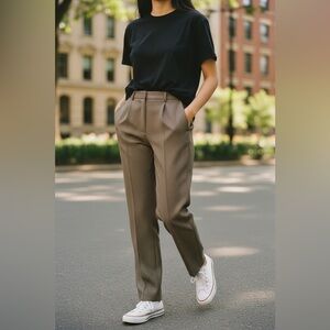 Women’s Theomiles Classic Brown Polka Dot Vintage Women's Trousers